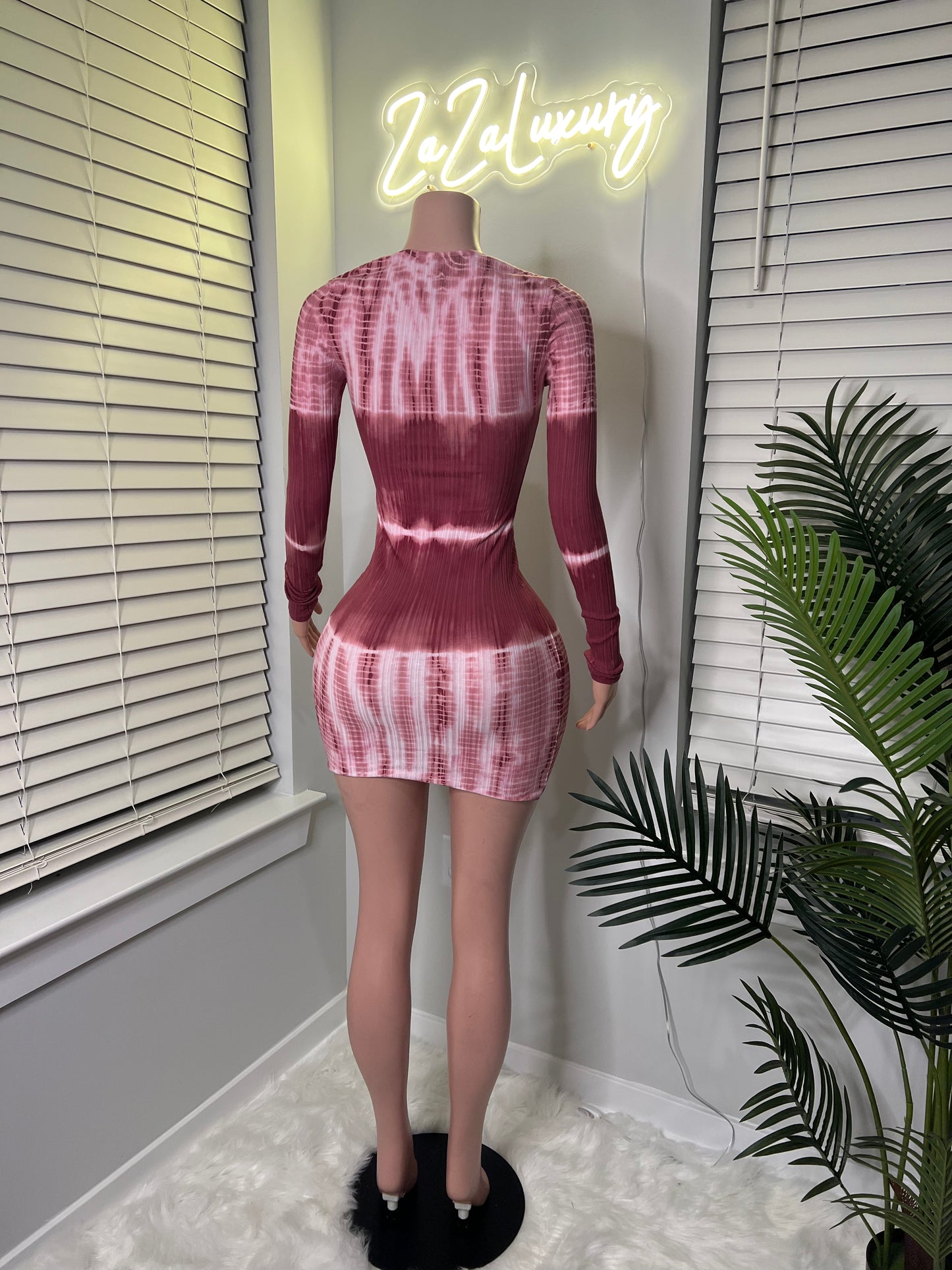 Burgundy Tye dye dress